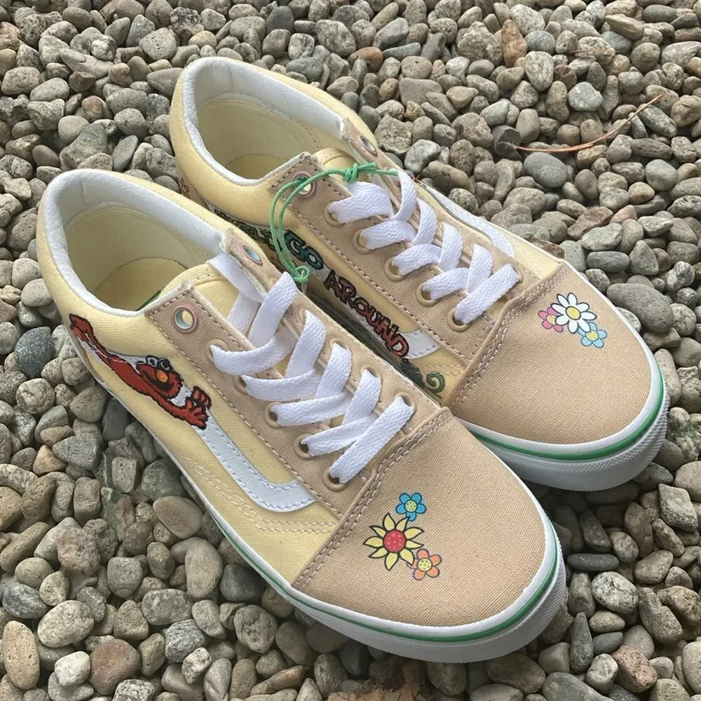 Little Kids Vans Old Skool x Sesame Street Elmo Sneakers Shoes Size 2